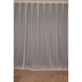 Akça Tekstil 300x260 cm Kırık Beyaz Dar Etek Tek Kanat Hazır Dikilmiş Pileli Fon Perde