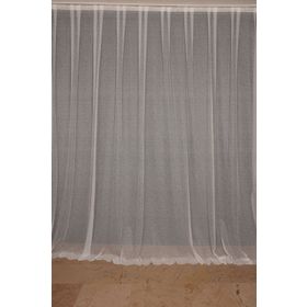 Akça Tekstil 300x260 cm Kırık Beyaz Dar Etek Tek Kanat Hazır Dikilmiş Pileli Fon Perde