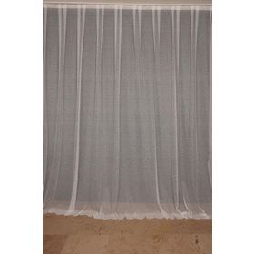 Akça Tekstil 300x260 cm Kırık Beyaz Dar Etek Tek Kanat Hazır Dikilmiş Pileli Fon Perde