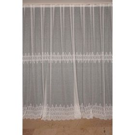 Akça Tekstil 300x260 cm Kırık Beyaz Göbekli Dantel Tek Kanat Hazır Dikilmiş Pileli Fon Perde