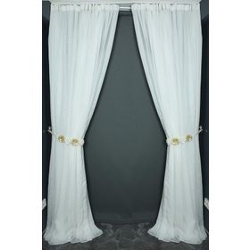 Akça Tekstil 300x260 cm Kırık Beyaz Keten Model Tek Kanat Hazır Dikilmiş Pileli Fon Perde