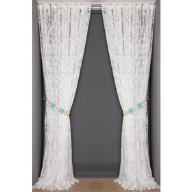 Akça Tekstil 300x260 cm Kırık Beyaz Kılıç Model Tek Kanat Hazır Dikilmiş Pileli Fon Perde