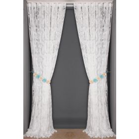 Akça Tekstil 300x260 cm Kırık Beyaz Kılıç Model Tek Kanat Hazır Dikilmiş Pileli Fon Perde
