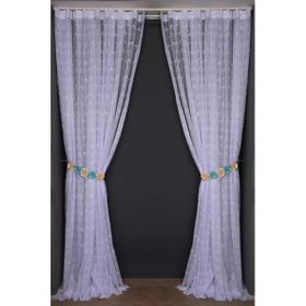 Akça Tekstil 300x260 cm Kırık Beyaz Kuş Model Tek Kanat Dikilmiş Pileli Fon Perde