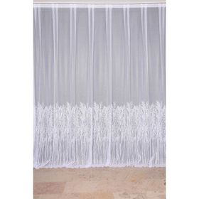 Akça Tekstil 300x260 cm Kırık Beyaz Selvi Desen Tek Kanat Hazır Dikilmiş Pileli Fon Perde
