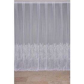 Akça Tekstil 300x260 cm Kırık Beyaz Selvi Desen Tek Kanat Hazır Dikilmiş Pileli Fon Perde