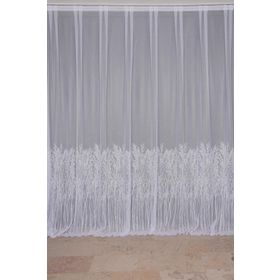 Akça Tekstil 300x260 cm Kırık Beyaz Selvi Desen Tek Kanat Hazır Dikilmiş Pileli Fon Perde