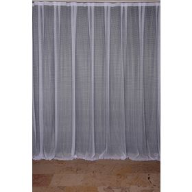 Akça Tekstil 300x260 cm Kırık Beyaz Sık Noktalı Model Tek Kanat Hazır Pileli Fon Perde