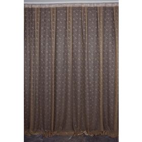 Akça Tekstil 300x260 cm Koyu Vizon Kuş Model Tek Kanat Dikilmiş Pileli Fon Perde