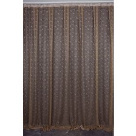 Akça Tekstil 300x260 cm Koyu Vizon Kuş Model Tek Kanat Dikilmiş Pileli Fon Perde