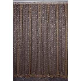 Akça Tekstil 300x260 cm Koyu Vizon Kuş Model Tek Kanat Dikilmiş Pileli Fon Perde