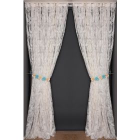 Akça Tekstil 300x260 cm Krem Kılıç Model Tek Kanat Hazır Pileli Fon Perde