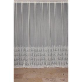 Akça Tekstil 300x260 cm Krem Küçük Yaprak Model Tek Kanat Hazır Dikilmiş Pileli Fon Perde