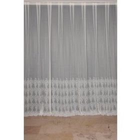 Akça Tekstil 300x260 cm Krem Küçük Yaprak Model Tek Kanat Hazır Dikilmiş Pileli Fon Perde