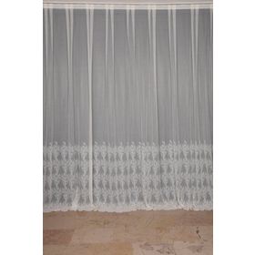 Akça Tekstil 300x260 cm Krem Küçük Yaprak Model Tek Kanat Hazır Dikilmiş Pileli Fon Perde