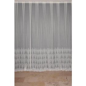 Akça Tekstil 300x260 cm Krem Küçük Yaprak Model Tek Kanat Hazır Dikilmiş Pileli Fon Perde