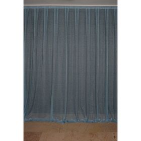 Akça Tekstil 300x260 cm Mavi Dar Etek Tek Kanat Hazır Dikilmiş Pileli Fon Perde