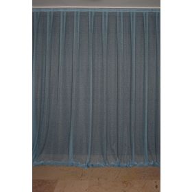 Akça Tekstil 300x260 cm Mavi Dar Etek Tek Kanat Hazır Dikilmiş Pileli Fon Perde
