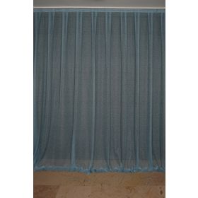 Akça Tekstil 300x260 cm Mavi Dar Etek Tek Kanat Hazır Dikilmiş Pileli Fon Perde