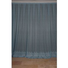Akça Tekstil 300x260 cm Mavi Geniş Etek Model Tek Kanat Hazır Pileli Fon Perde