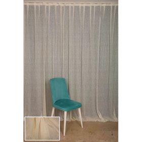 Akça Tekstil 300x260 cm Mor Çizgili Model Krem Tek Kanat Hazır Dikilmiş Pileli Fon Perde