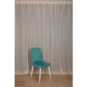 Akça Tekstil 300x260 cm Mor Çizgili Model Krem Tek Kanat Hazır Dikilmiş Pileli Fon Perde
