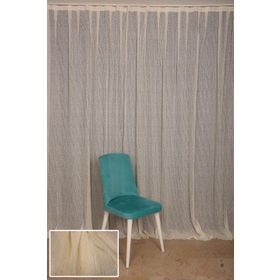 Akça Tekstil 300x260 cm Mor Çizgili Model Krem Tek Kanat Hazır Dikilmiş Pileli Fon Perde