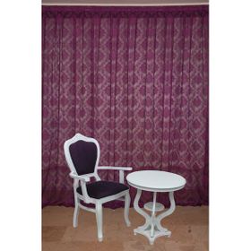 Akça Tekstil 300x260 cm Mor Damaks Model Tek Kanat Hazır Dikilmiş Pileli Fon Perde