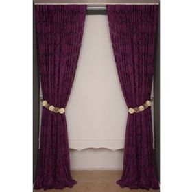 Akça Tekstil 300x260 cm Mor Damaks Model Tek Kanat Hazır Dikilmiş Pileli Fon Perde