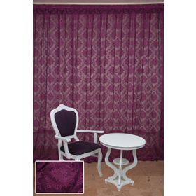 Akça Tekstil 300x260 cm Mor Damaks Model Tek Kanat Hazır Dikilmiş Pileli Fon Perde