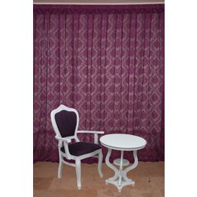 Akça Tekstil 300x260 cm Mor Damaks Model Tek Kanat Hazır Dikilmiş Pileli Fon Perde