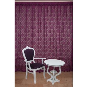 Akça Tekstil 300x260 cm Mor Damaks Model Tek Kanat Hazır Dikilmiş Pileli Fon Perde