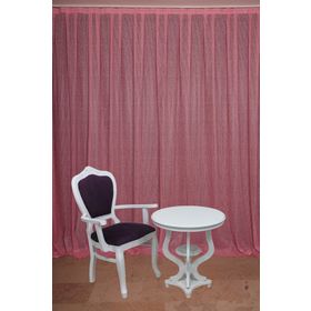 Akça Tekstil 300x260 cm Pembe Çizgili Model Tek Kanat Hazır Dikilmiş Pileli Fon Perde