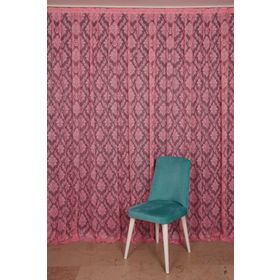 Akça Tekstil 300x260 cm Pembe Damaks Model Tek Kanat Hazır Dikilmiş Pileli Fon Perde