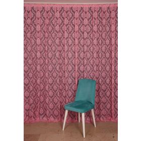 Akça Tekstil 300x260 cm Pembe Damaks Model Tek Kanat Hazır Dikilmiş Pileli Fon Perde