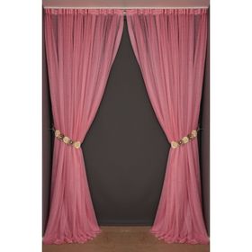 Akça Tekstil 300x260 cm Pembe Dar Etek Tek Kanat Hazır Dikilmiş Pileli Fon Perde