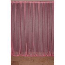 Akça Tekstil 300x260 cm Pembe Dar Etek Tek Kanat Hazır Dikilmiş Pileli Fon Perde