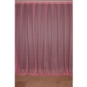Akça Tekstil 300x260 cm Pembe Dar Etek Tek Kanat Hazır Dikilmiş Pileli Fon Perde