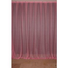 Akça Tekstil 300x260 cm Pembe Dar Etek Tek Kanat Hazır Dikilmiş Pileli Fon Perde
