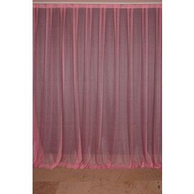 Akça Tekstil 300x260 cm Pembe Dar Etek Tek Kanat Hazır Dikilmiş Pileli Fon Perde