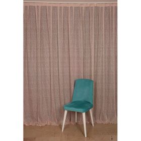 Akça Tekstil 300x260 cm Pudra Çizgili Model Tek Kanat Hazır Dikilmiş Pileli Fon Perde
