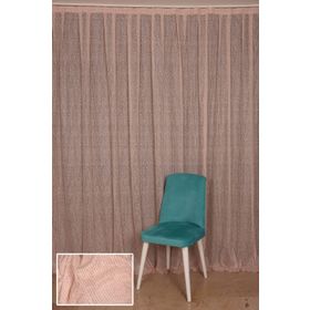 Akça Tekstil 300x260 cm Pudra Çizgili Model Tek Kanat Hazır Dikilmiş Pileli Fon Perde