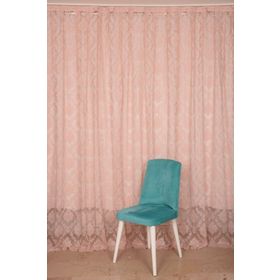 Akça Tekstil 300x260 cm Pudra Damaks Model Tek Kanat Hazır Dikilmiş Pileli Fon Perde