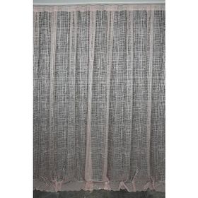 Akça Tekstil 300x260 cm Pudra Kareli Model Tek Kanat Hazır Dikilmiş Pileli Fon Perde