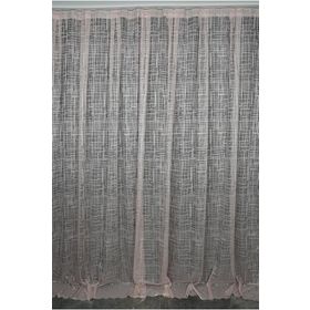 Akça Tekstil 300x260 cm Pudra Kareli Model Tek Kanat Hazır Dikilmiş Pileli Fon Perde