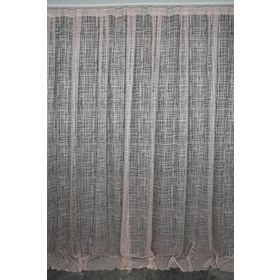 Akça Tekstil 300x260 cm Pudra Kareli Model Tek Kanat Hazır Dikilmiş Pileli Fon Perde