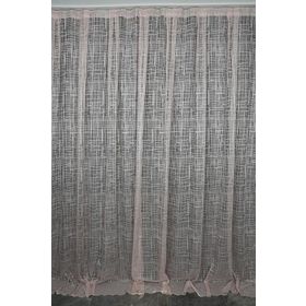 Akça Tekstil 300x260 cm Pudra Kareli Model Tek Kanat Hazır Dikilmiş Pileli Fon Perde