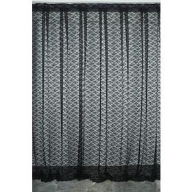 Akça Tekstil 300x260 cm Siyah Damaks Model Tek Kanat Hazır Dikilmiş Pileli Fon Perde