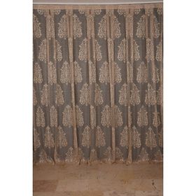 Akça Tekstil 300x260 cm Vizon Büyük Damaks Tek Kanat Hazır Dikilmiş Pileli Fon Perde