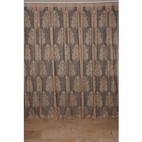 Akça Tekstil 300x260 cm Vizon Büyük Damaks Tek Kanat Hazır Dikilmiş Pileli Fon Perde